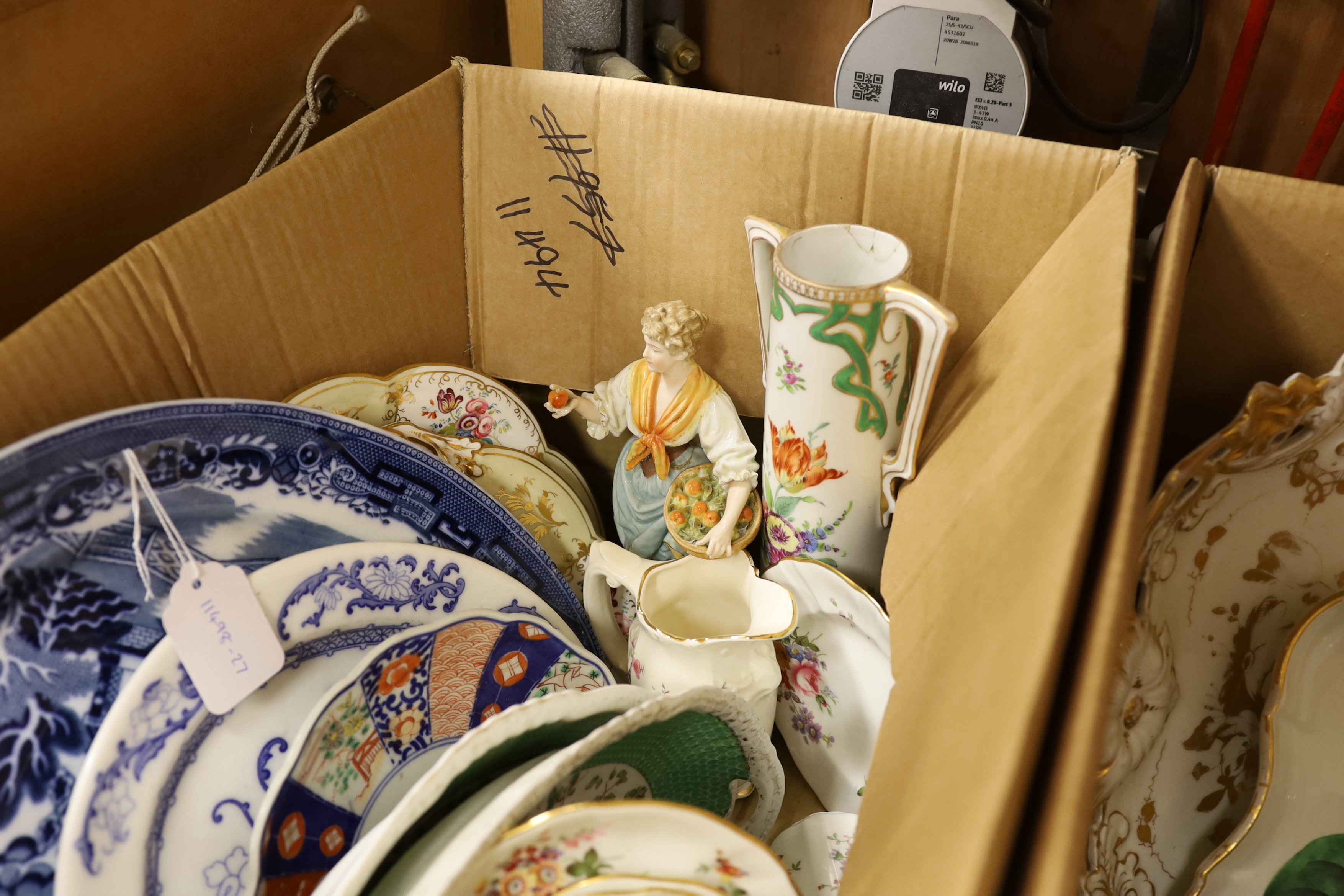 A large collection of 19th and 20th century continental decorative porcelain plates, vases, tea wares, etc.